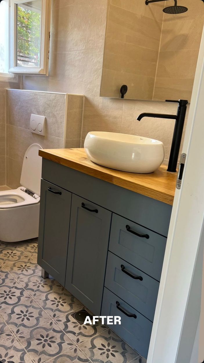 חדר מקלחת מקצה לקצה — אחרי